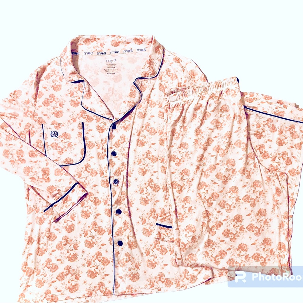 Born pajama set long sleeve extra soft floral pink print